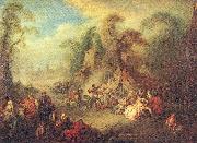 Pater, Jean-Baptiste A Country Festival with Soldiers Rejoicing Spain oil painting artist